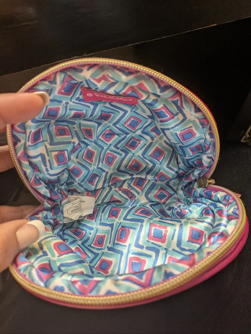 Lily Pulitzer Pink & Blue Pineapple Zip Pouch - Cosmetic Bag